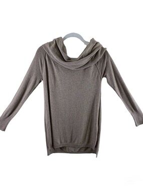 Shrinking Violet Tan Long Sleeve Cowl Neck Lightweight Tight Knit Sweater Size M